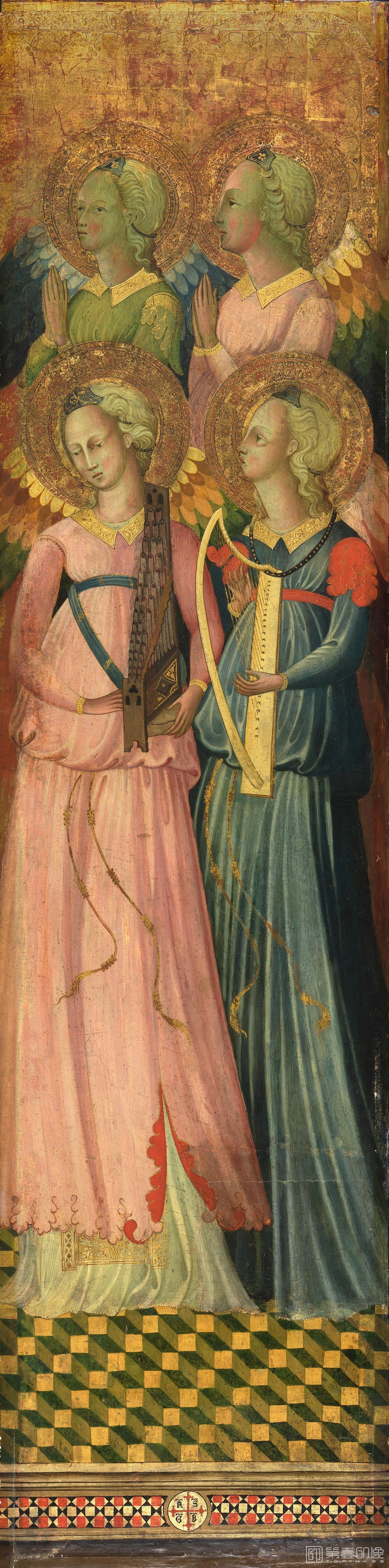 油画-美国阿特金森美术馆-Master of the Bargello Tondo-Four Angels (right panel).tifMaster of the Bargello Tondo - Four Angels (right panel)-346